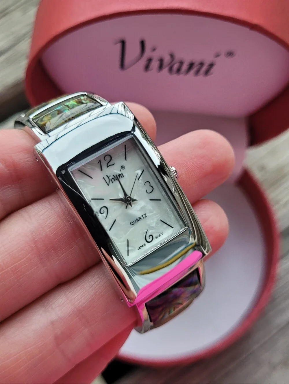 Vintage NIB Vivani Abalone Inlay Women's Wristwatch